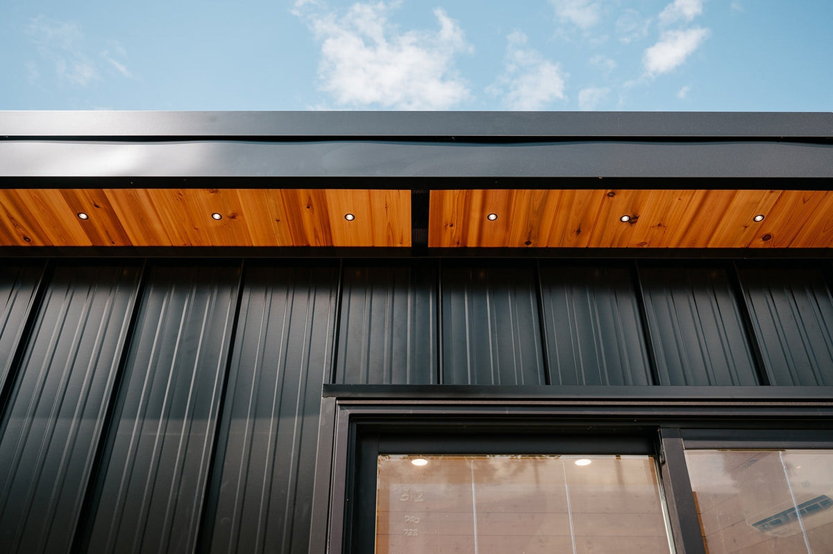 Modern Backyard Office Bunkie Crane Install