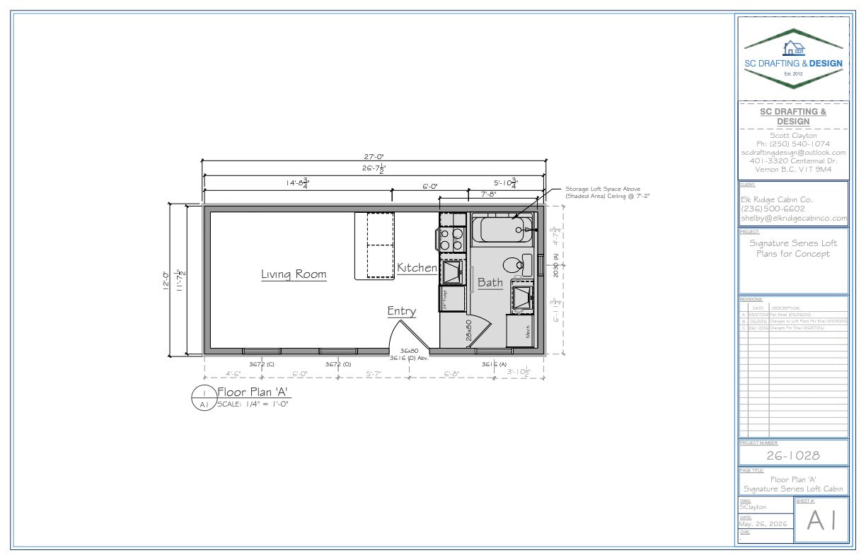 12' x 27' Cabin - Signature Line