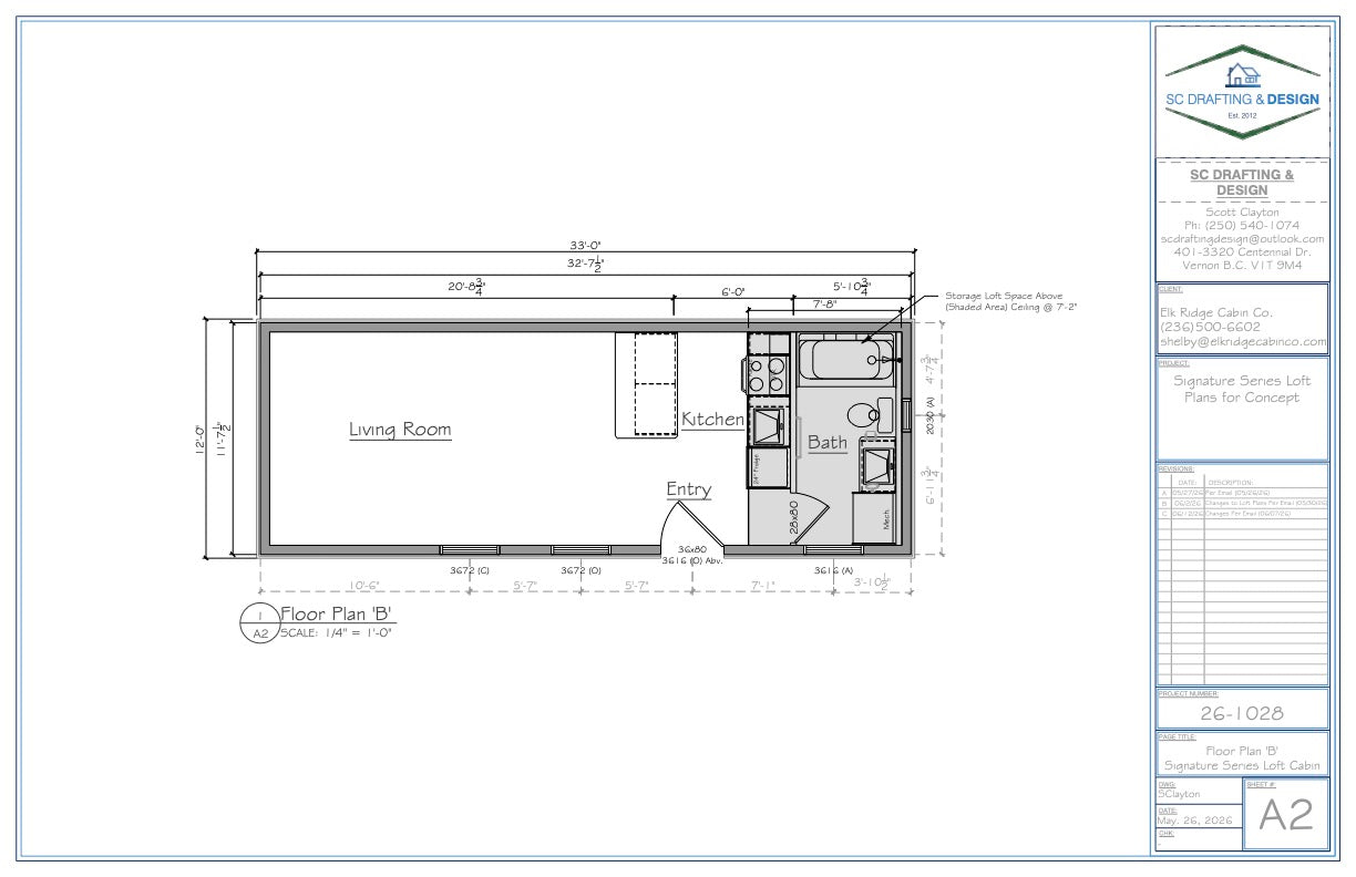 12' x 32' Cabin - Signature Line