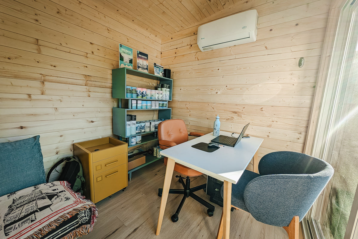Modern Backyard Office Bunkie Crane Install