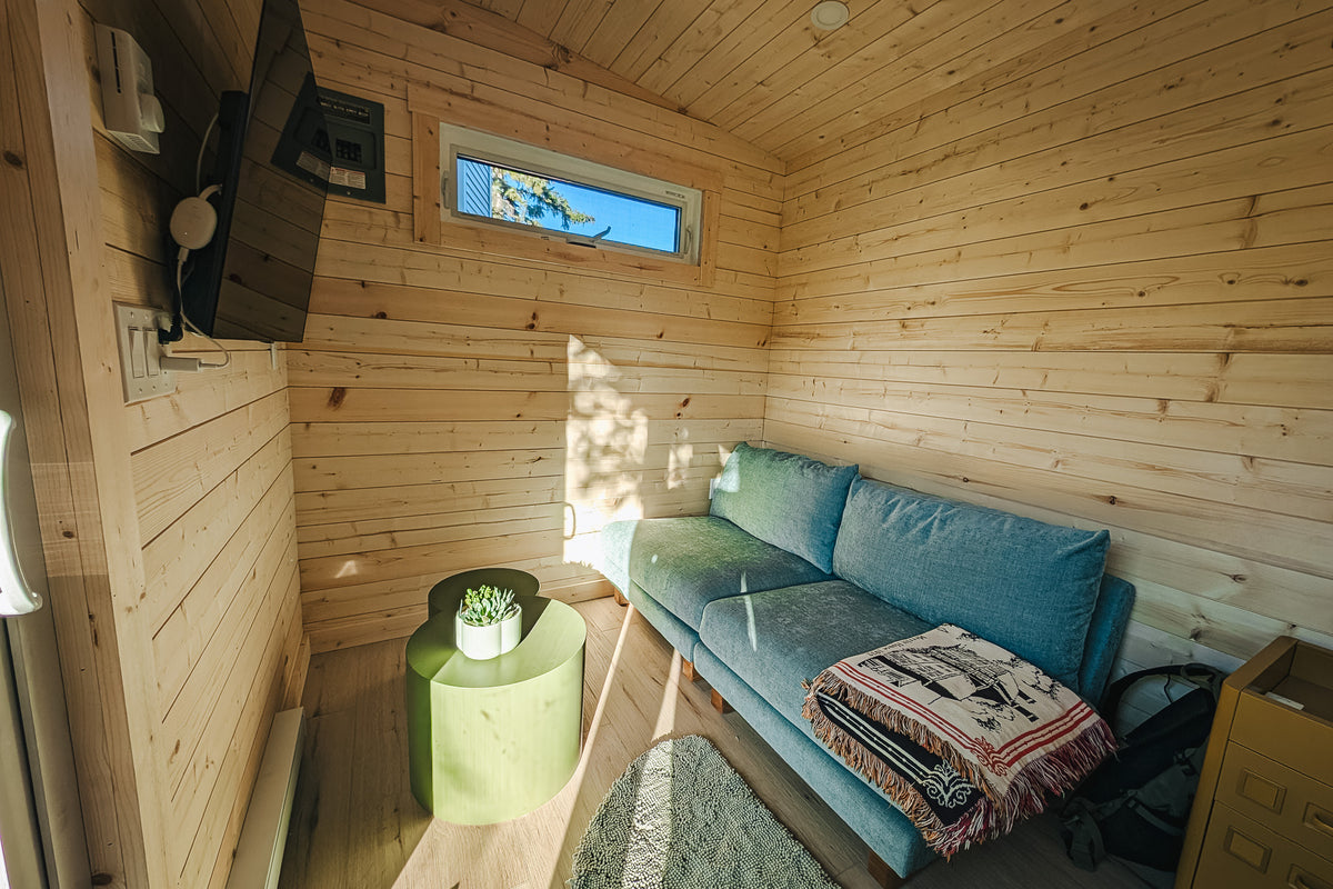 Modern Backyard Office Bunkie Crane Install