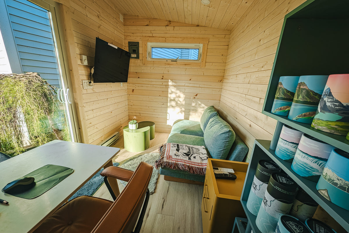 Modern Backyard Office Bunkie Crane Install