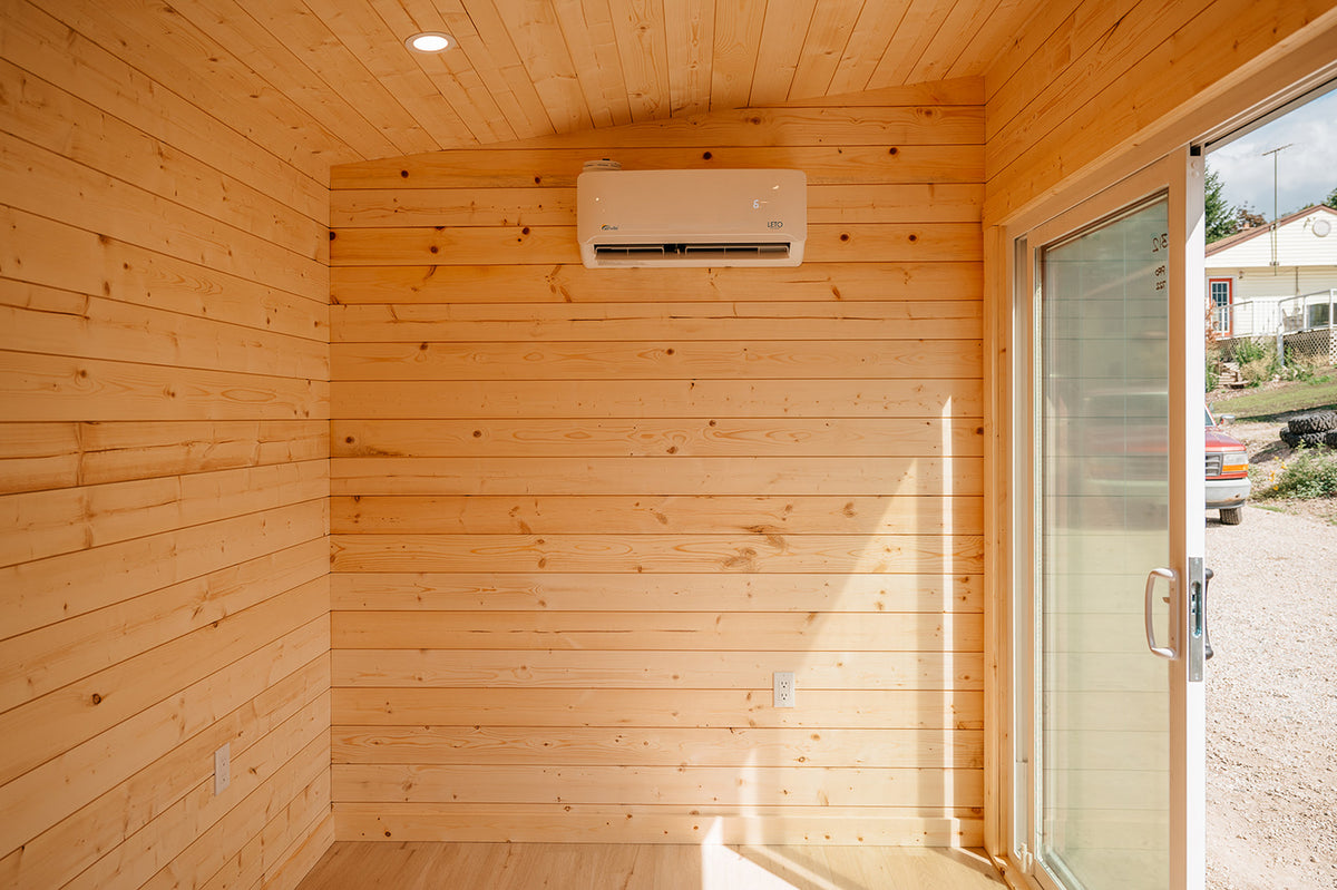 Modern Backyard Office Bunkie Crane Install