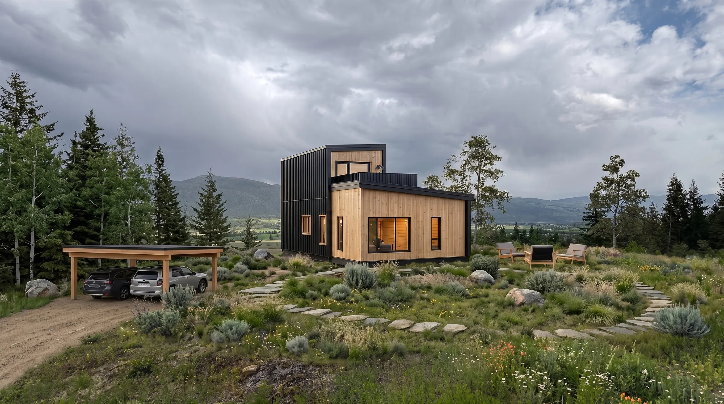 A modern Elk Ridge home on an acreage near Enderby